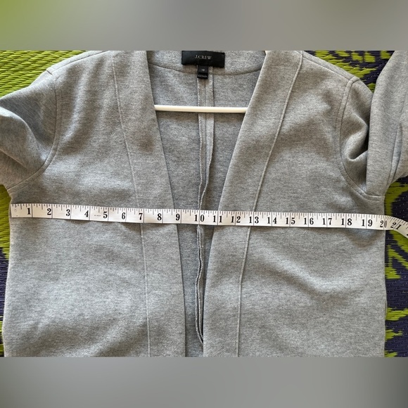 J Crew Sweater Gray Open Front Blazer Cardigan Classic Knit Size XS Oversized - Picture 9 of 10